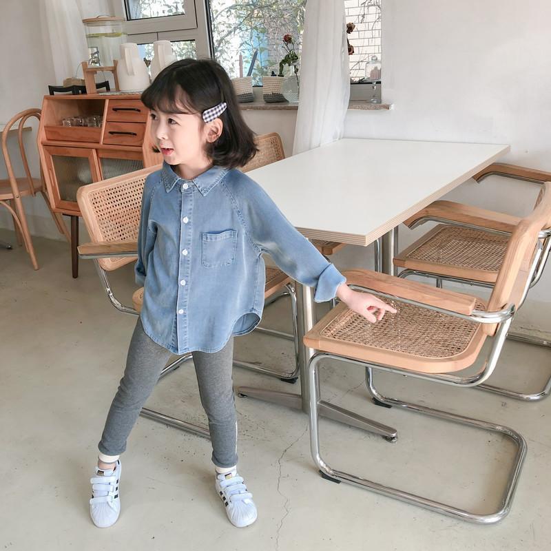Áo Sơ Mi Denim In Họa Tiết Hoạt Hình Thời Trang Xuân Thu Dành Cho Bé Gái