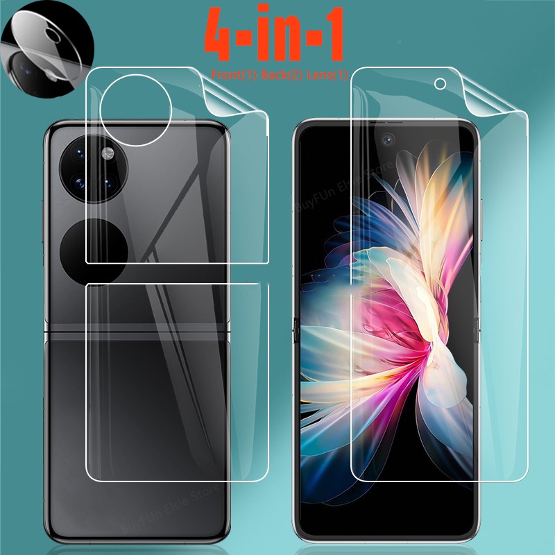 4 in 1 Hydrogel Film for Huawei P50 Pocket Screen Protector Back Lens Protective Film