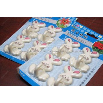 Móc dán tường hình thỏ vỉ 4 chiếc siêu dính