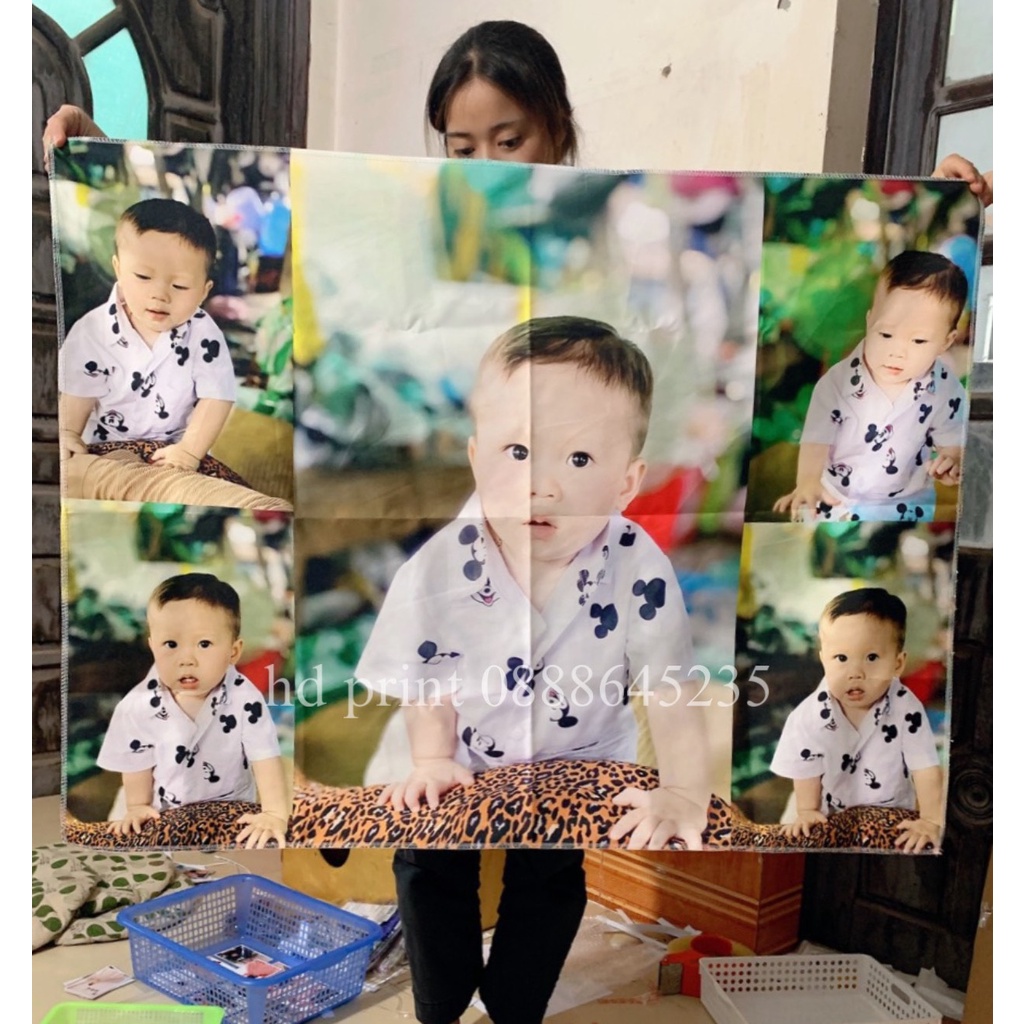 Tranh vải treo tường in hình theo yêu cầu, thảm decor in ảnh , TẶng kèm đinh móc và đèn led 5m