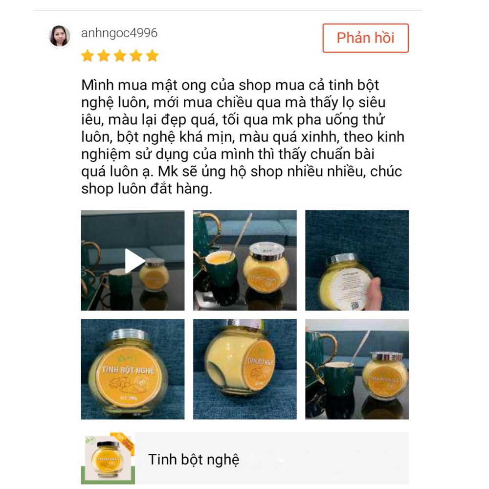 Tinh bột nghệ nguyên chất| hữu cơ| sử dụng cho| đau dạ dày,  phụ nữ sau sinh| HNT NATURAL PRODUCT| TBN100