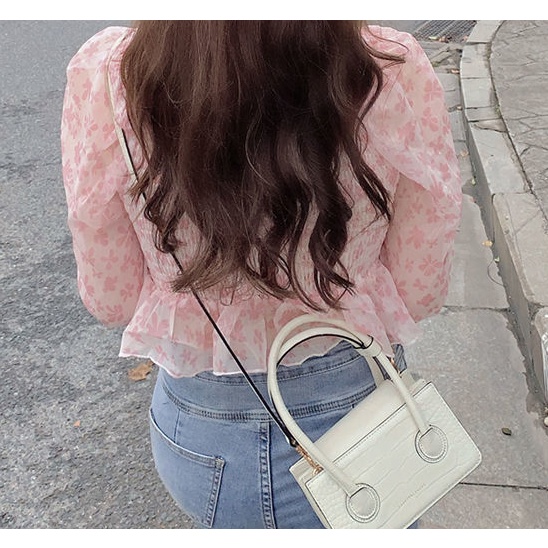 Áo Sơ Mi Chiffon Tay Dài Ôm Eo Hai Mặt In Họa Tiết Hoa Thời Trang Mùa Hè 2022 Mới Dành Cho Bạn Nữ