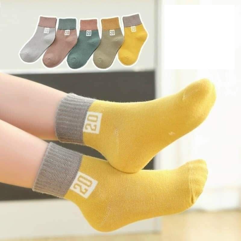 [5 Đôi] Tất Cho Bé Trai Bé Gái Cao Cổ Ấm Áp Dày Dặn