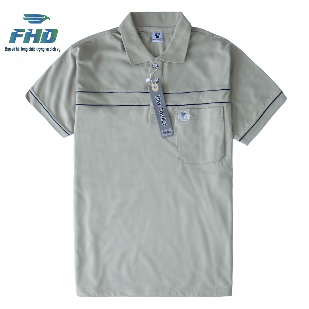 Áo thun nam trung niên cotton có cổ ngắn tay nam form trung niên chất vải dày dặn thấm hút mồ hôi nhiều màu FHDA001