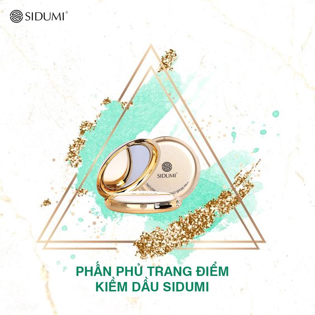 Phấn phủ kiềm dầu Sidumi Natural Powder pact SPF 25 PA++ che phủ hoàn hảo chính hãng Hàn Quốc 22g SDM 601