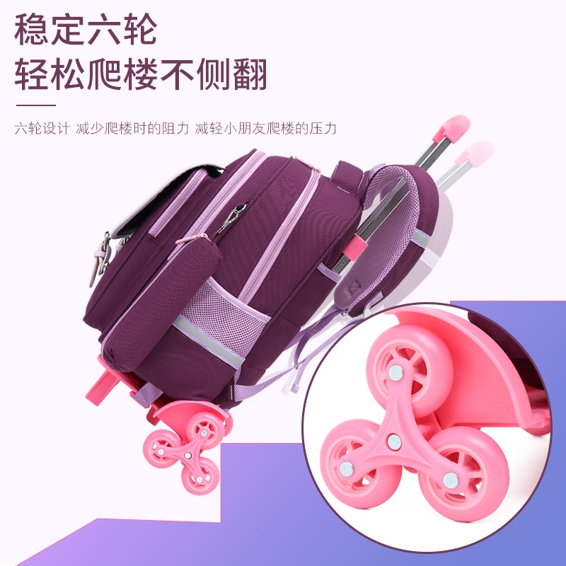 Ba Lô Đi Học Có Bánh Xe Kéo Và 6 Bánh Xe Tiện Lợi Dành Cho Bé