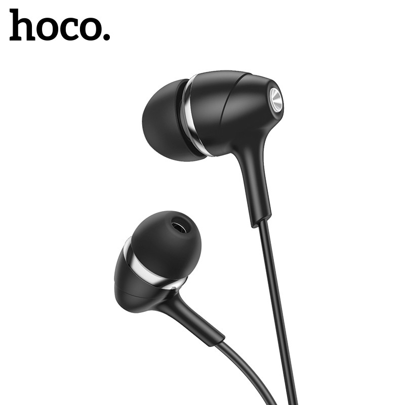 Tai nghe nhét tai Hoco M76 thể thao, nghe hay có mic đàm thoại, dây dài 1.2m, Jack cắm 3.5mm - Chính hãng