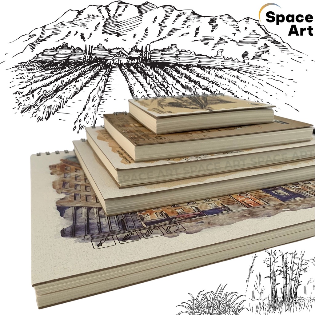 Sổ ký họa phác thảo ký họa Sketchbook Zen Art 160gsm 50 tờ bìa cứng