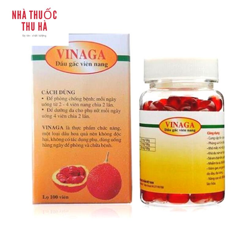 Dầu gấc VINAGA và vinaga dha viên uống sáng mắt đẹp da