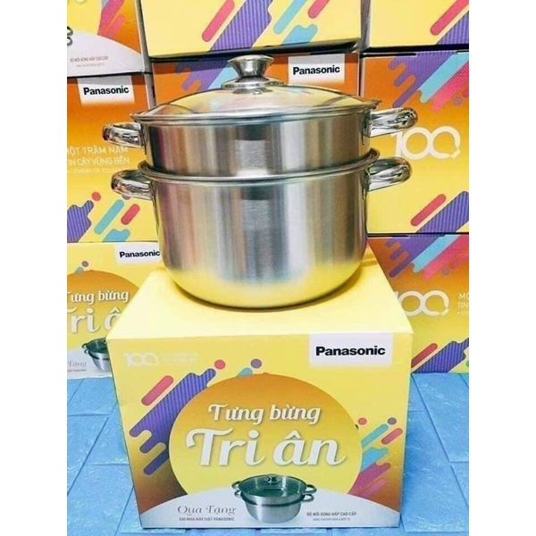 Nồi Hấp Xửng Inox Cao Cấp Size 24cm Hàng Quà Tặng Từ Panasonic Tiện Lợi Cho Gia Đình