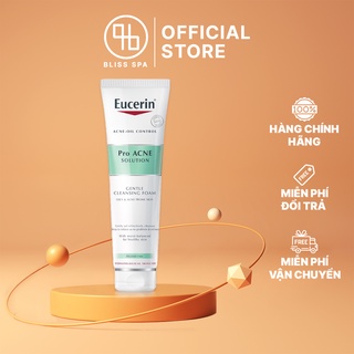 Sữa rửa mặt giảm mụn dành cho da nhờn mụn eucerin tạo bọt pro acne solution soft cleansing foam 150g - bliss spa