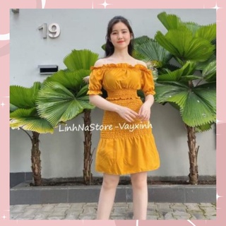 Sét váy rời trễ vai nút bọc