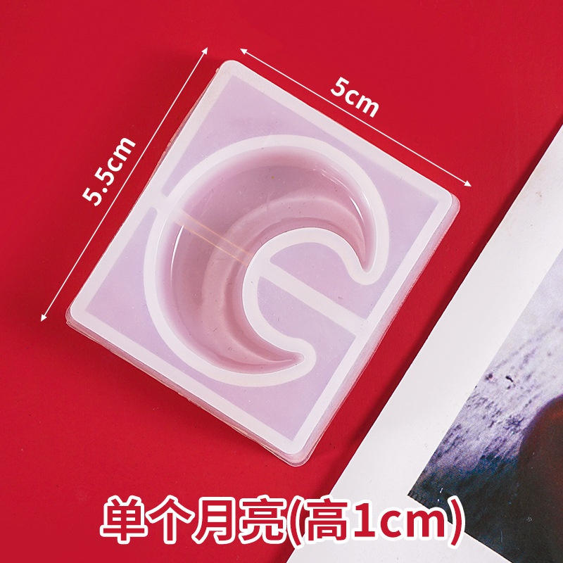 Khuôn Silicone Làm Mặt Trang Sức Nhựa Epoxy Uv Hình Mèo / Gấu / Ngôi Sao / Mặt Trăng / Trá