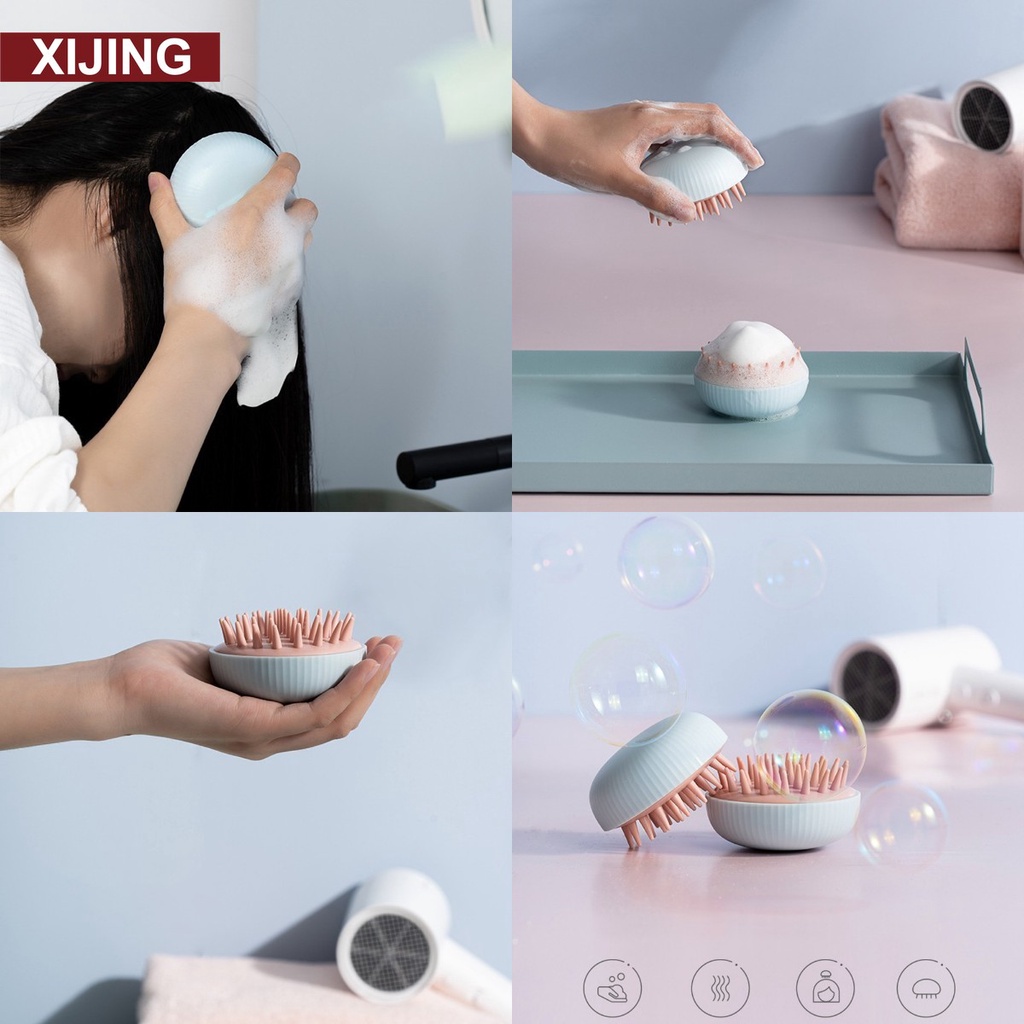 【COD】Bàn Chải Silicon Mềm Massage Da Đầu Và Cơ Thể Khi Gội Đầu
