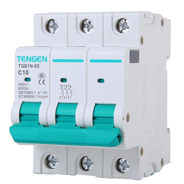 Tengen 3 Pha 6KA 6A~ 63A ,Cầu dao điện, Cầu dao tự động, CB tép, MCB