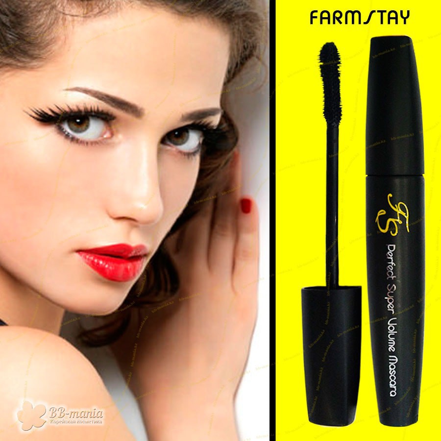 Mascara đen làm cong và dày mi hoàn hảo Farmstay Perfect Super Volume Up 12g