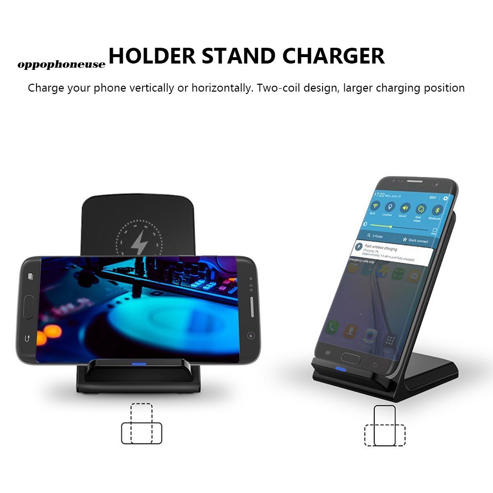 【OPHE】Desktop 10W Wireless Fast Charging Dock Stand Station Phone Charger for Samsung