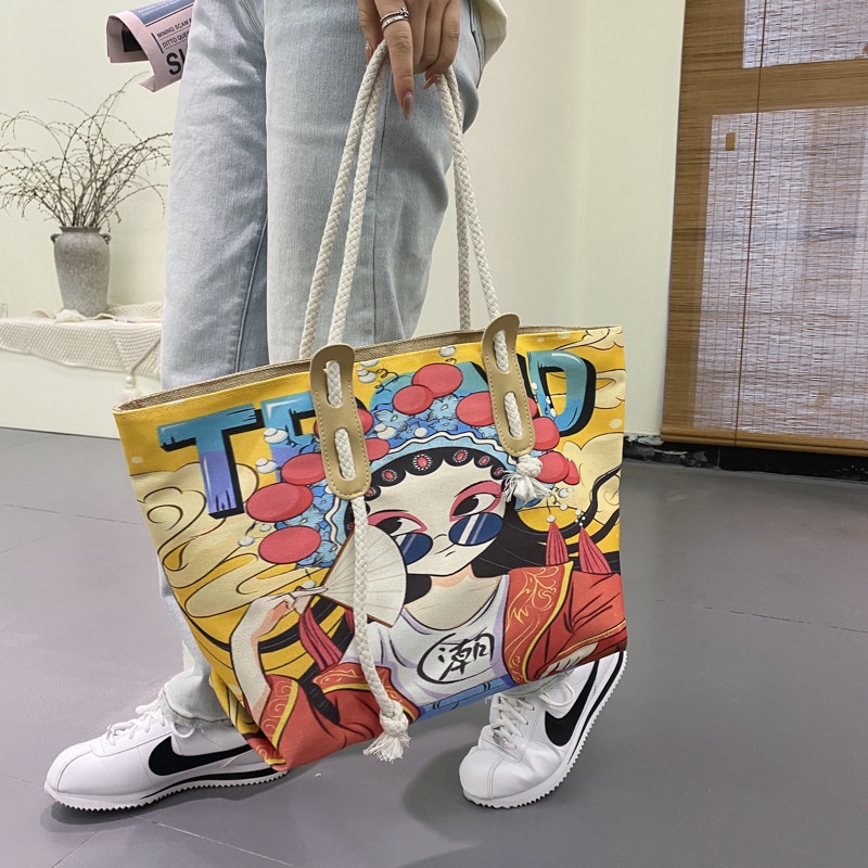 Túi tote đeo vai thời trang hoạ tiết cỡ lớn đựng laptop đi học đi chơi LABOMA DC013