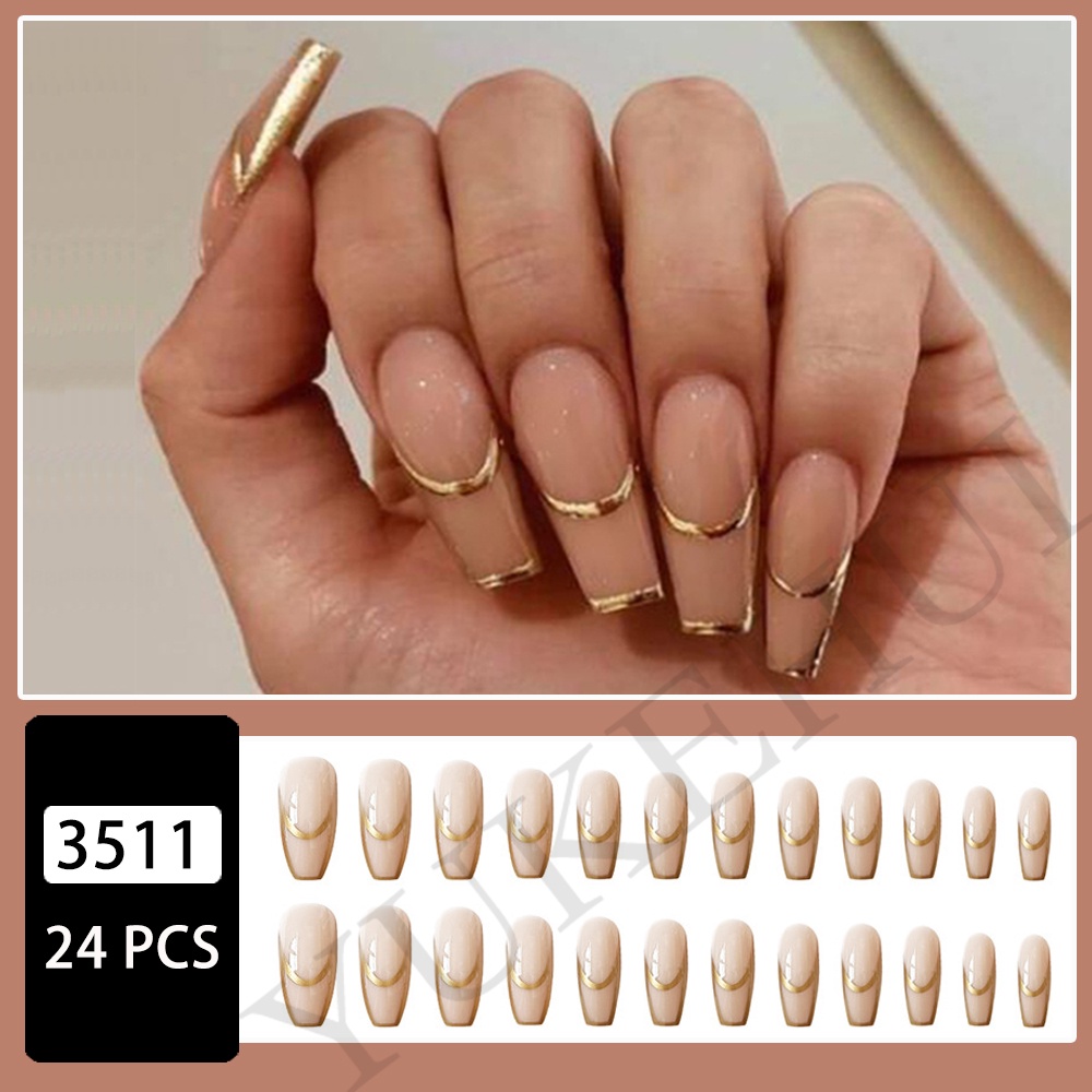 3503  bộ móng tay giả set móng giả trong suốt móng tay giả đính nơ móng tay giả dài vuông set 24 móng tay giả  móng giả thiết kế  móng tay giả dài đính đá móng tay giả dài vuông