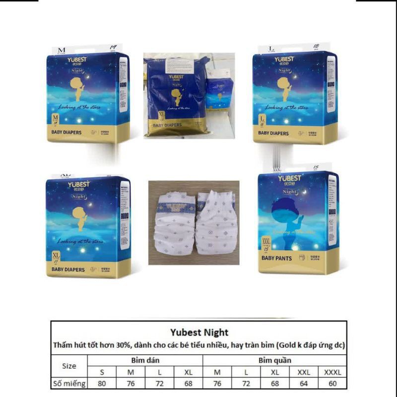 HÀNG CHÍNH HÃNGBỉm Quần/Dán Yubest Gold/Night/Angel/Natural FREESHIPnội địa Trung S90/M84/L78/XL72/XXL66