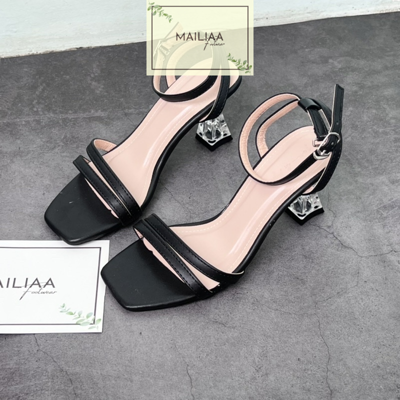 Sandal 2 quai ngang MAILIAA gót mika trong 5 phân