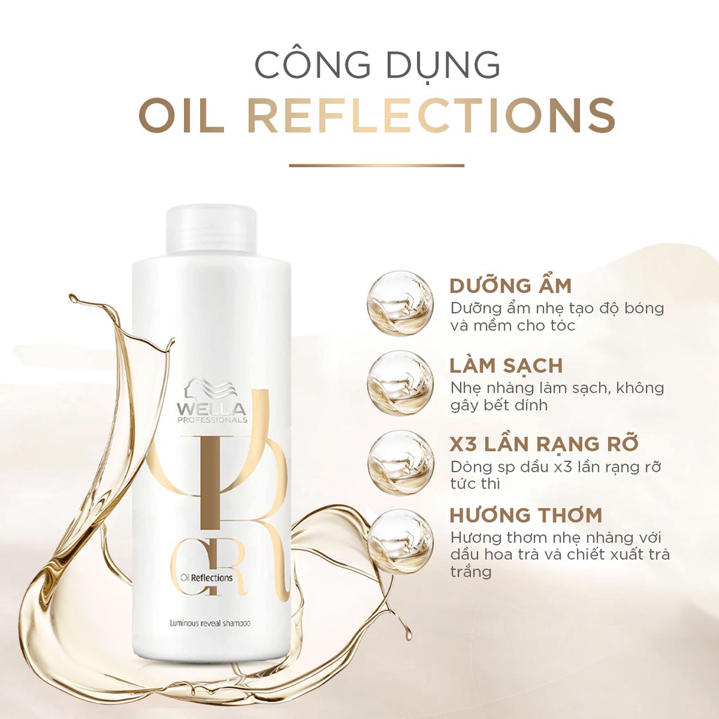 Combo Dầu Gội Xả Và Hấp Tóc Wella Oil Dưỡng Tóc Suôn Mượt, Phục Hồi Độ Ẩm Sâu (Gội 250ml + Xả 200ml + Hấp 150ml)