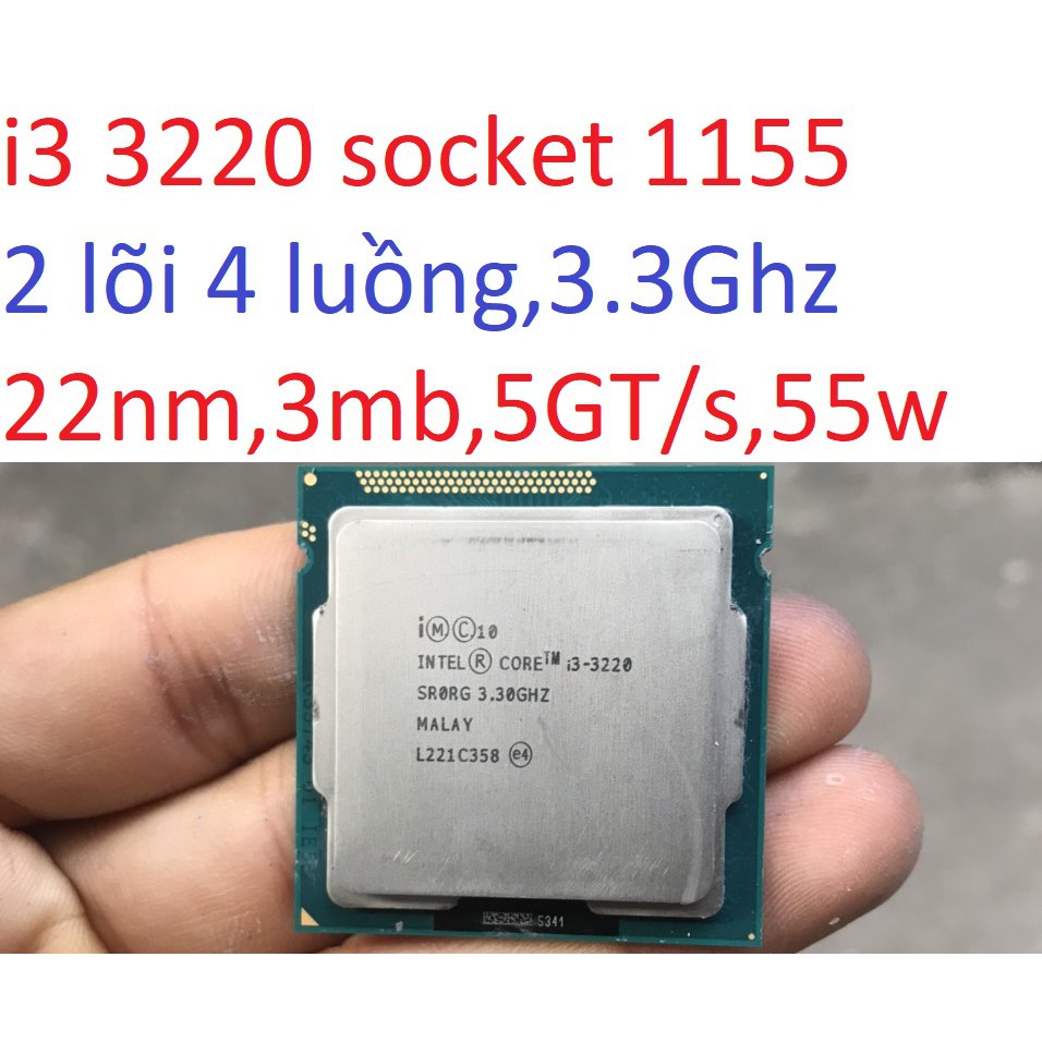 tặng keo - bộ vi xử lý CPU Intel Core i3 3220 socket 1155 cho pc máy tính để bàn processor SR0RG Ivy Bridge