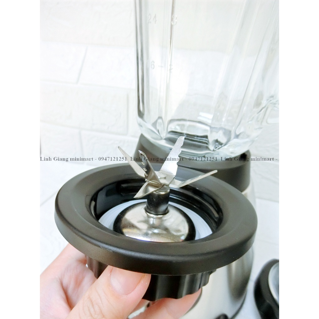 Máy xay sinh tố 2 in 1 Lugio LG569 Công suất 650W 2 cối thủy tinh Hàng chính hãng Bảo hành 12 tháng