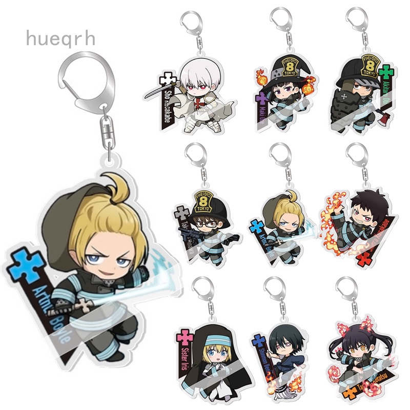 Móc Khóa Nhựa Acrylic Hai Mặt Họa Tiết Hoạt Hình Anime Fire Force