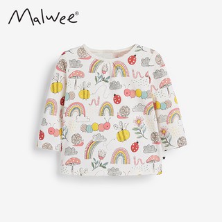 Mã 5692 áo thun dài tay họa tiết cầu vòng và các con vật sắc màu ngộ nghĩnh của Malwee cho bé gái