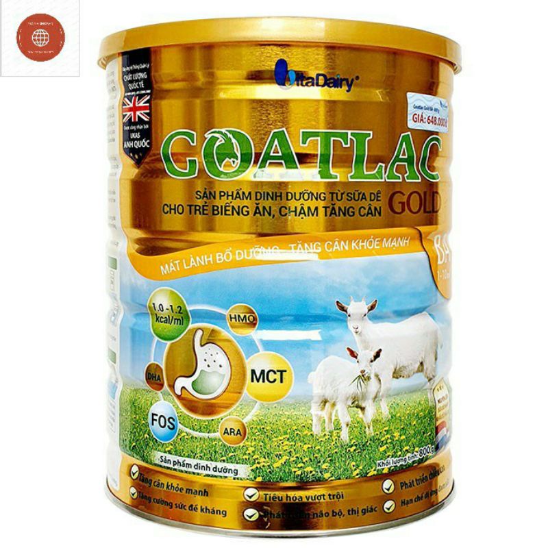 Sữa Dê Goatlac Gold BA, 0+,1+, 2+ 800g