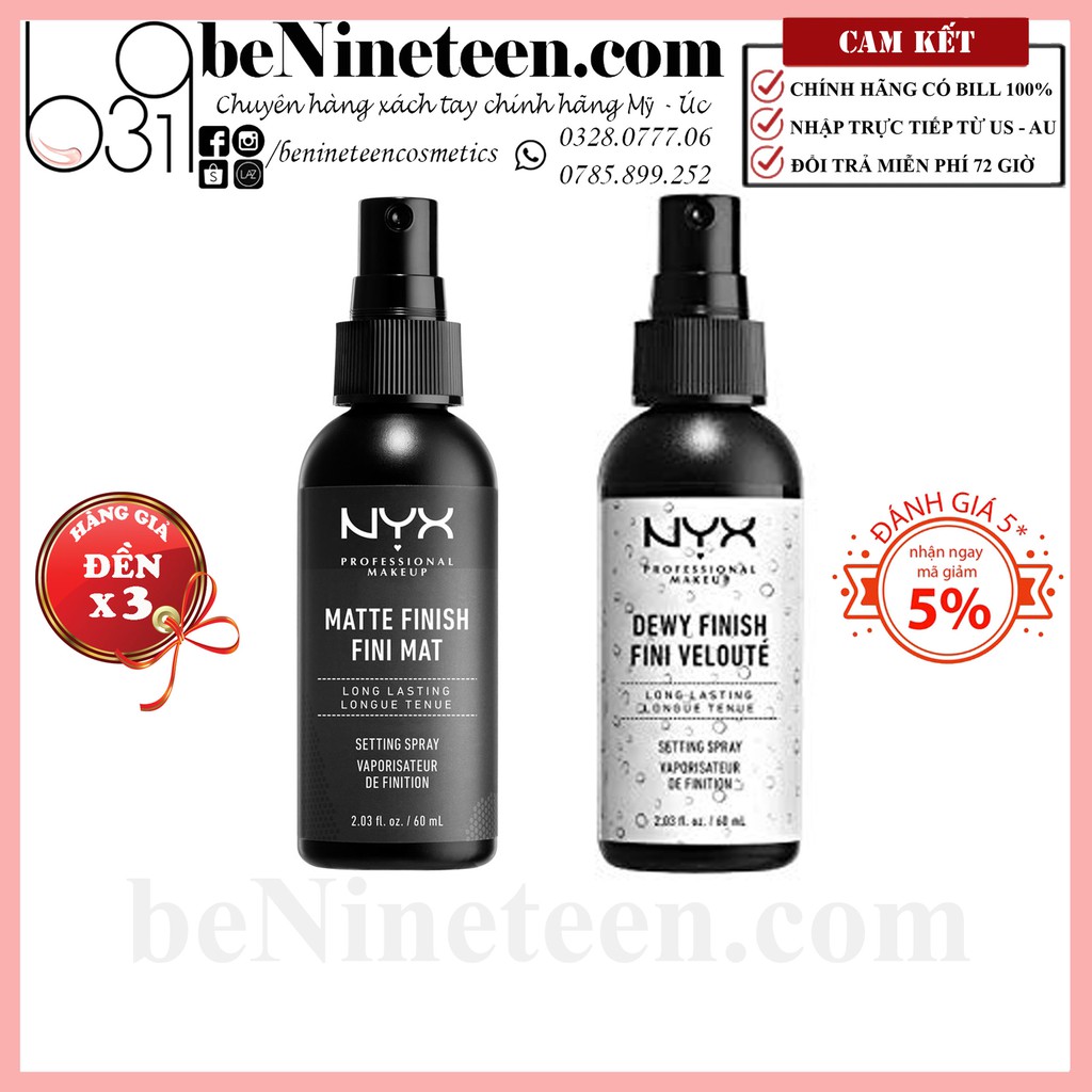 [US] Xịt Khóa Lớp Trang Điểm NYX Long Lasting Setting Spray 60ml [BeNineteen] | BigBuy360 - bigbuy360.vn