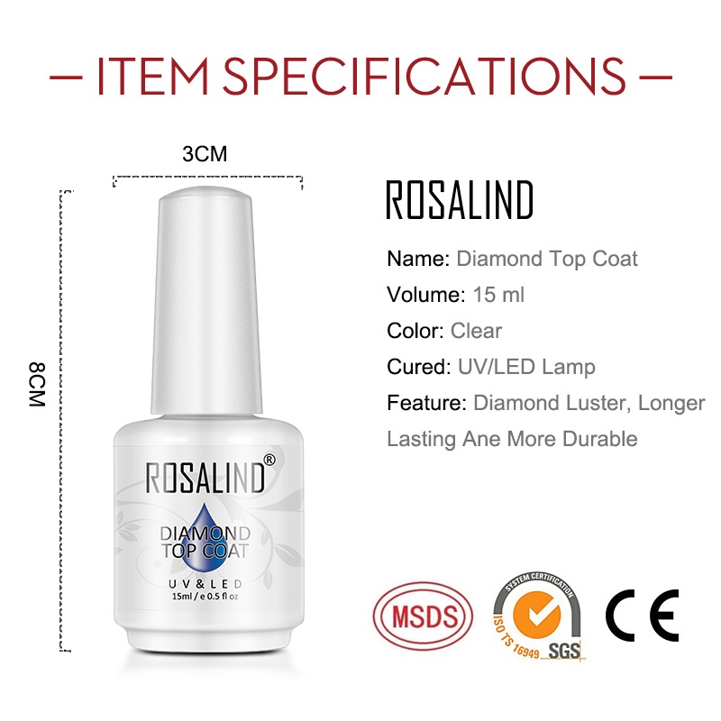 Lọ gel Rosalind sơn móng tay quyến rũ chuyên nghiệp 15ml