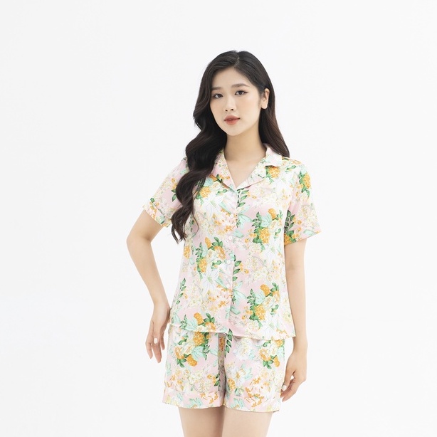 Bộ Đồ Ngủ Pijama Lụa Satin Cao Cấp JAPAN SILK Mùa Hè Họa Tiết Sang Trọng