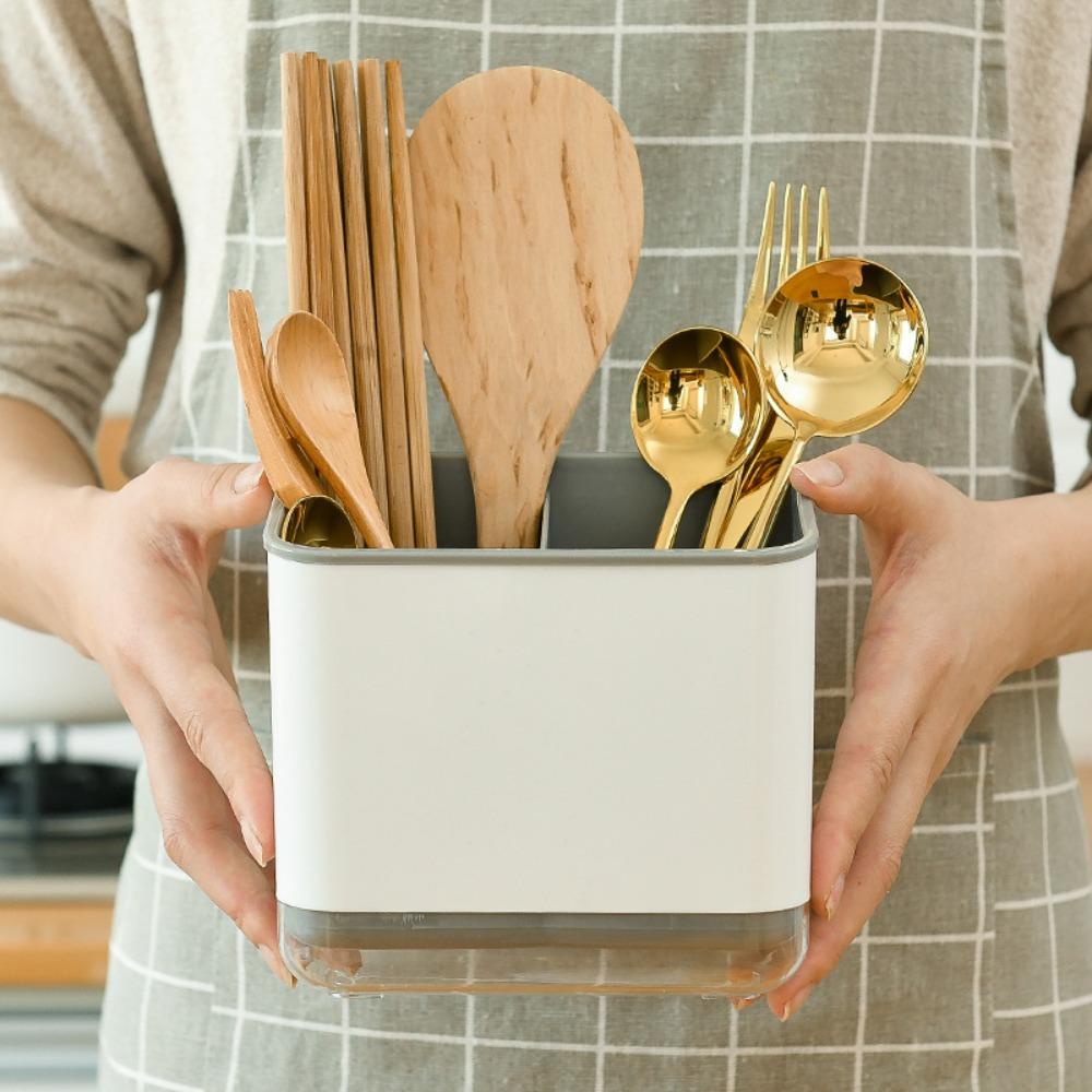 LONTIME Giá Đỡ Đũa Muỗng Nĩa Ba Tầng Đa Năng Sắp Xếp Gọn Gàng Cho