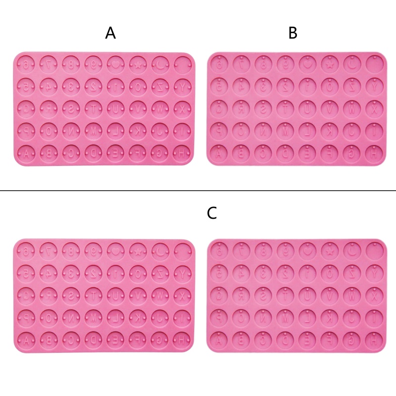 Khuôn Silicone Làm Móc Khóa Hình Tròn In Chữ Độc Đáo