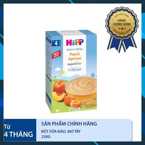 Bột ăn dặm HiPP 250g dinh dưỡng sữa đào, mơ tây sử dụng cho trẻ từ 4 tháng tuổi trở lên