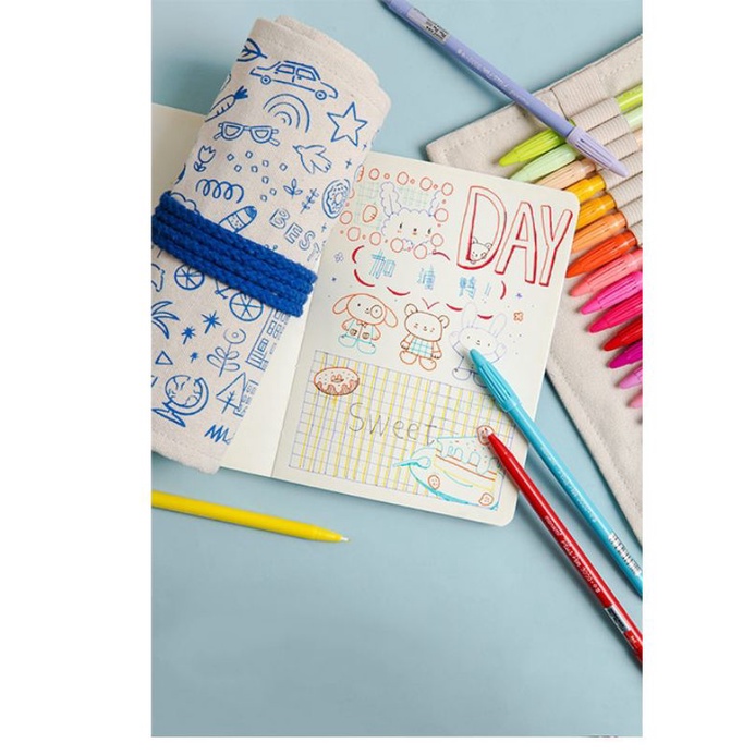 |ORDER| TÚI VẢI CUỘN BÚT LÔNG MONAMI PLUS PEN 3000