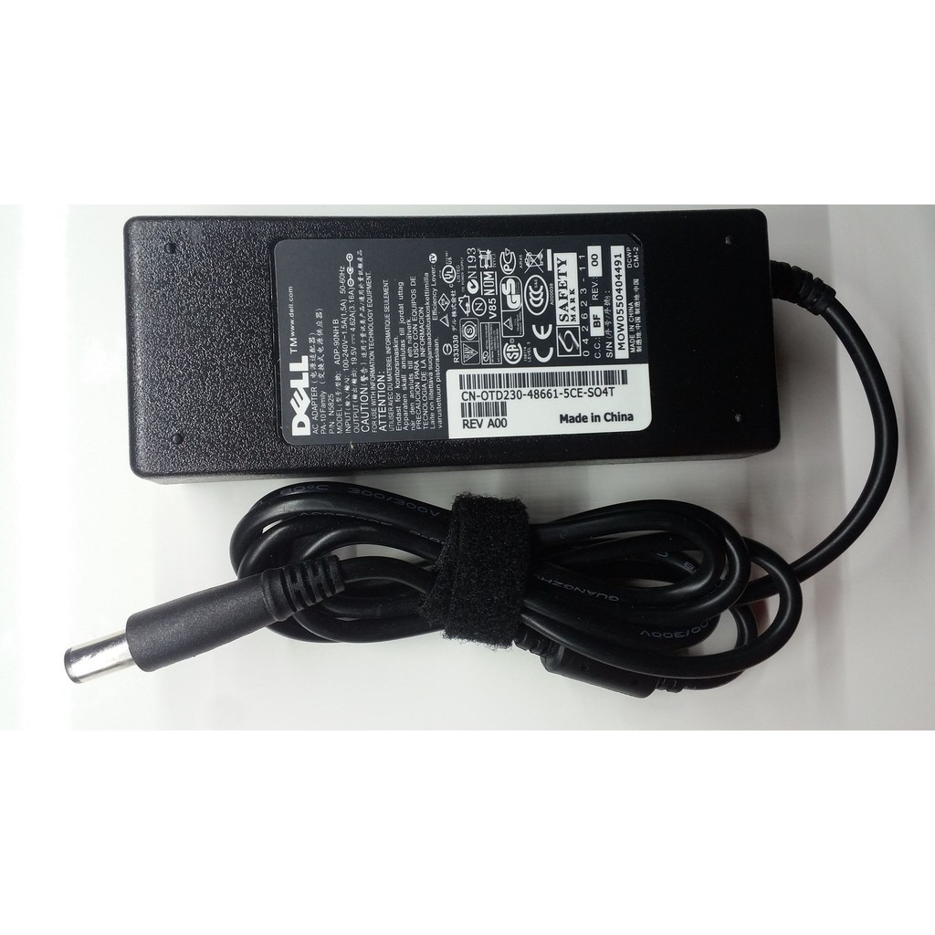 Sạc Laptop Dell Zin 19.5V 4.62A (90w) Chân Kim To Chính Hãng E6420 E6520 3442 3443 3543 (Adapter Dell 19.5V - 4.62A 90w)