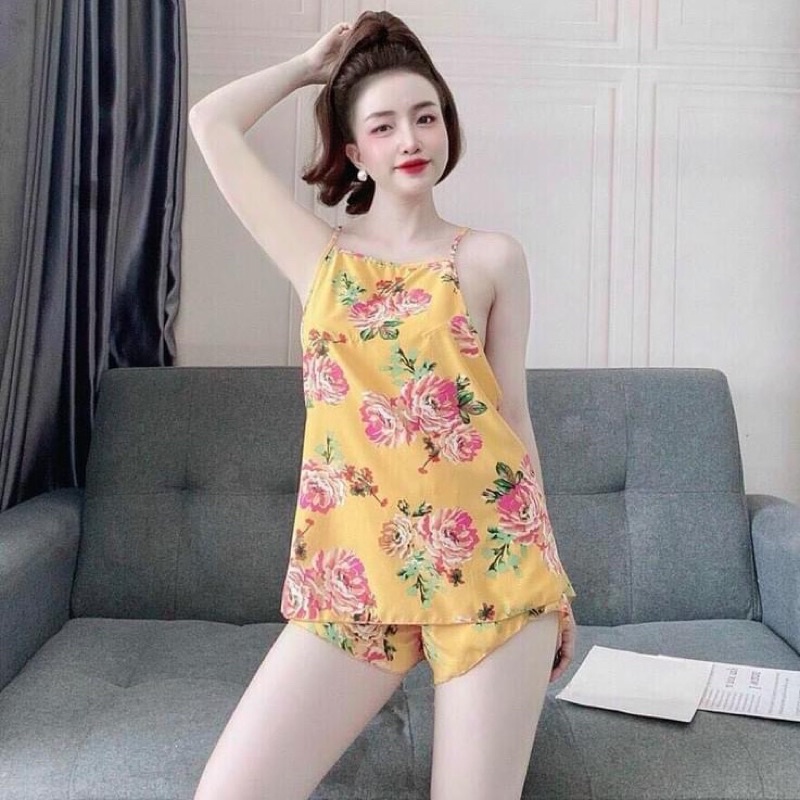 Đồ bộ,đồ ngủ yếm sexy vải lụa hàn cực đẹp