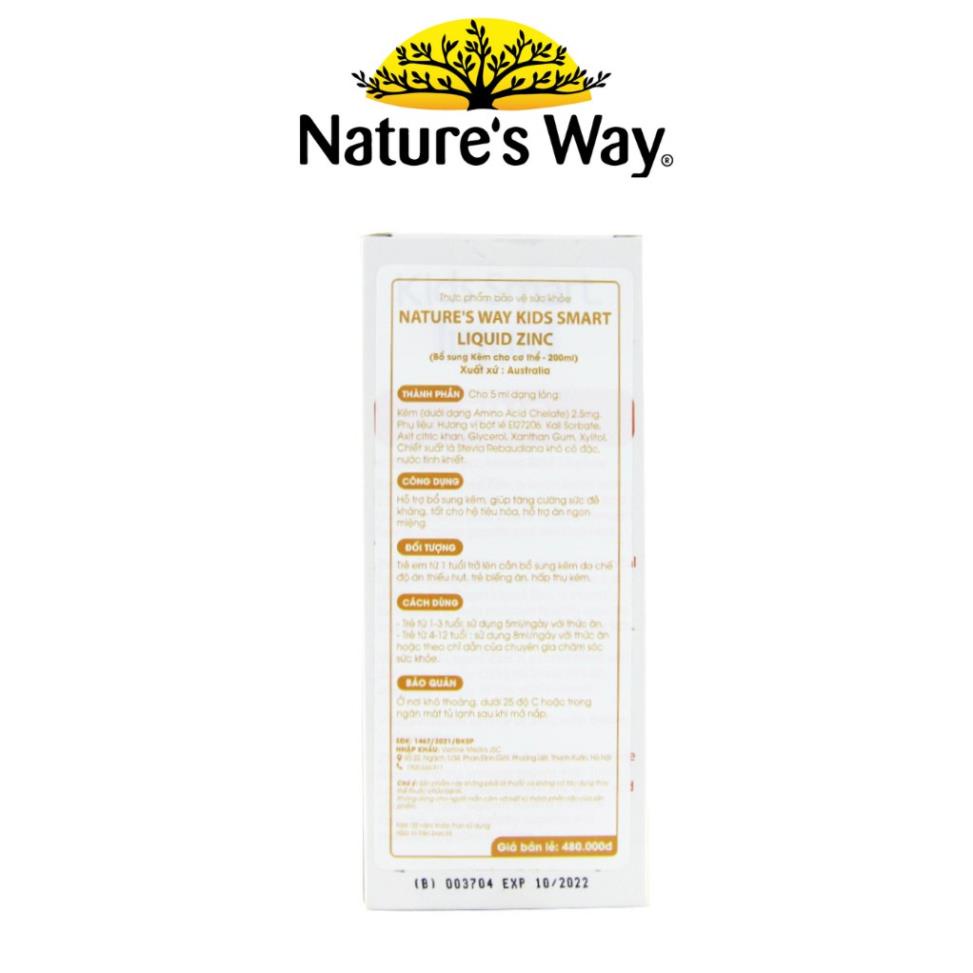 Nature's Way Kids Smart Liquid Zinc.Bổ Sung Kẽm Tăng Đề Kháng,Ăn Ngon Tiêu Hóa Tốt