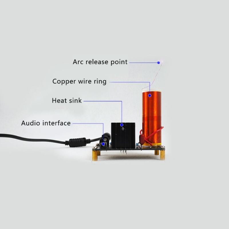 xinp  Mini Music Tesla Coil Plasma Speaker Tesla Wireless Transmission DIY Coil Kit