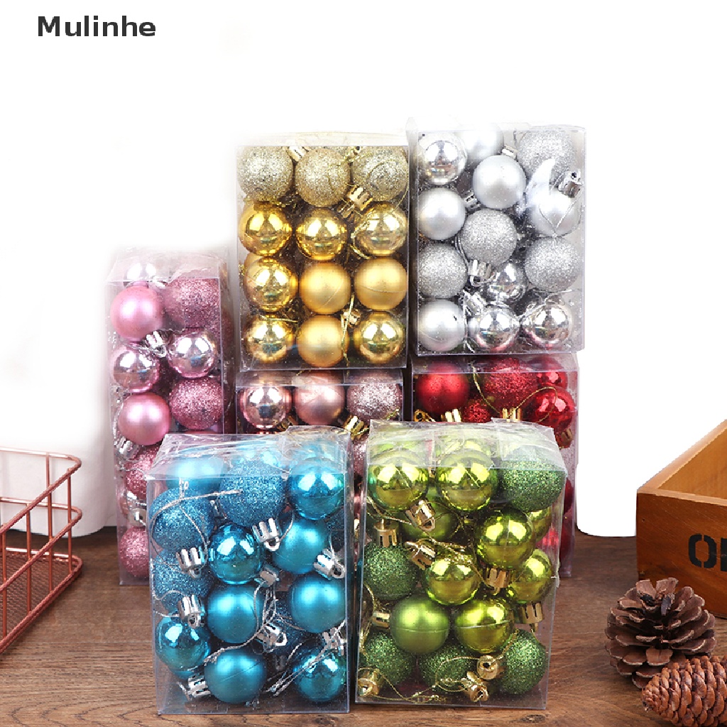 Set 24 trái châu trang trí cây thông Giáng Sinh