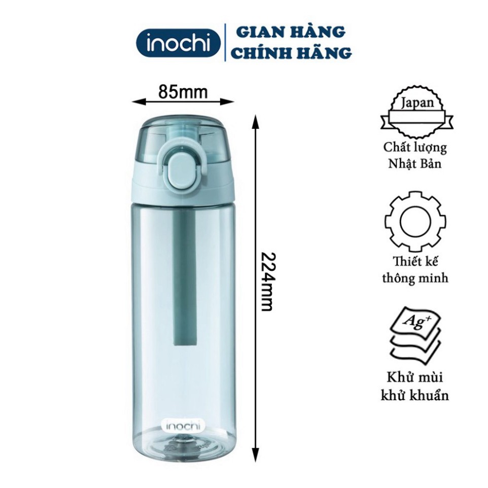 [ 620ml ] Bình nước thể thao sport tập gym nhựa Kita Grace chất liệu nhựa nguyên sinh kháng khuẩn Ag+ 620ml BI