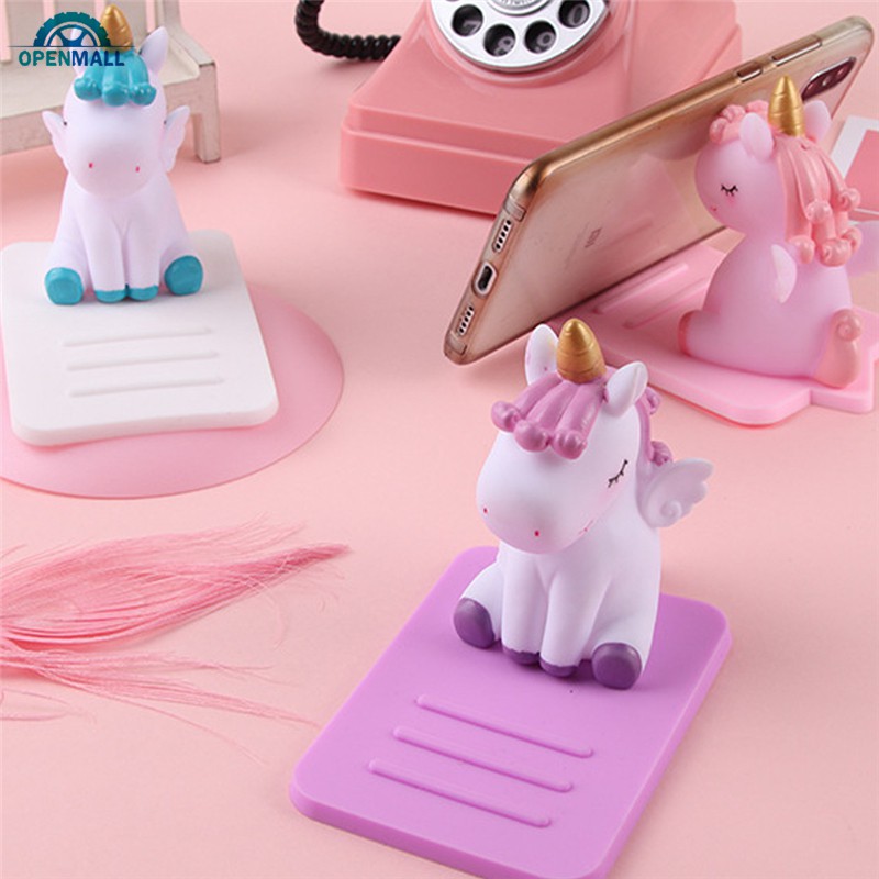 Giá Đỡ Điện Thoại Bằng Silicone Hình Ngựa Một Sừng Xinh Xắn
