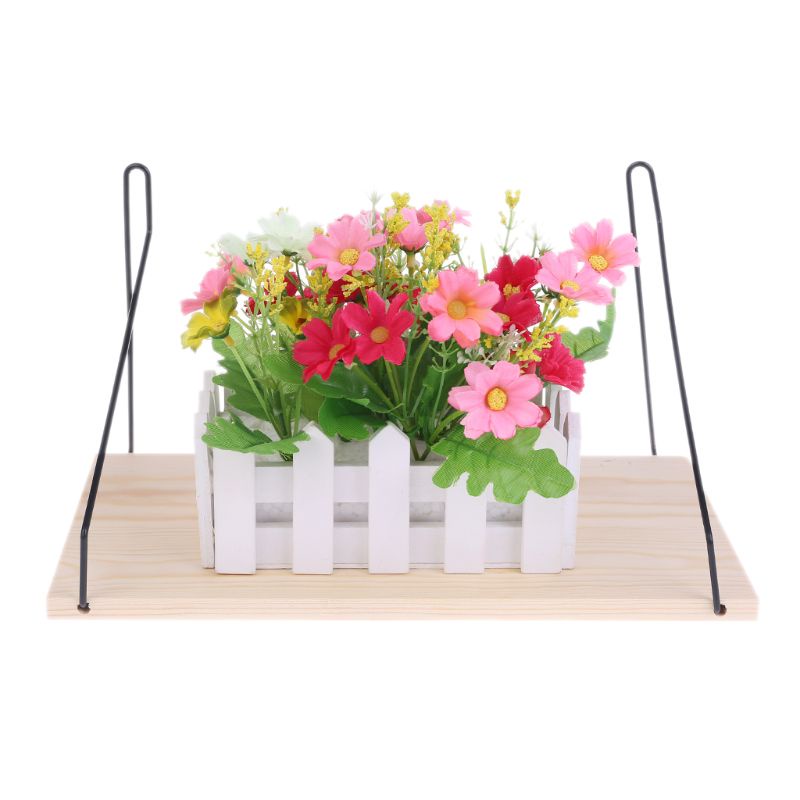 Kệ để sách vở/chậu hoa bằng chất liệu gỗ treo tường trang trí nhà cửa