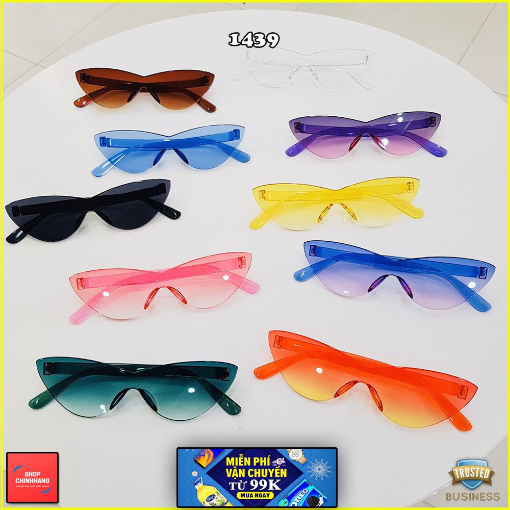 Mắt kính mát nữ thời trang cao cấp form nhọn FREESHIP mắt kính râm nam nữ sành điệu giá rẻ SH1439