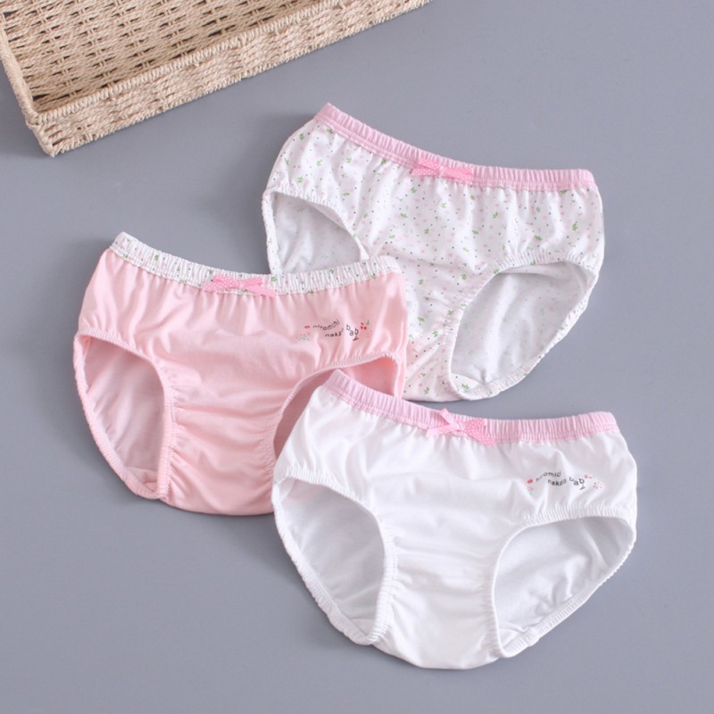 Set 3 quần lót cotton thông thoáng in họa tiết hoạt hình dễ thương