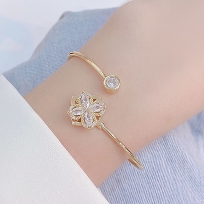 Vòng tay mạ vàng 18k đính đá zircon thời trang