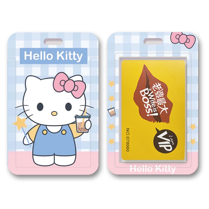 Vỏ Bọc Thẻ Hình hello kitty Dễ Thương Kèm Dây Đeo Tiện Dụng Cho Học Sinh